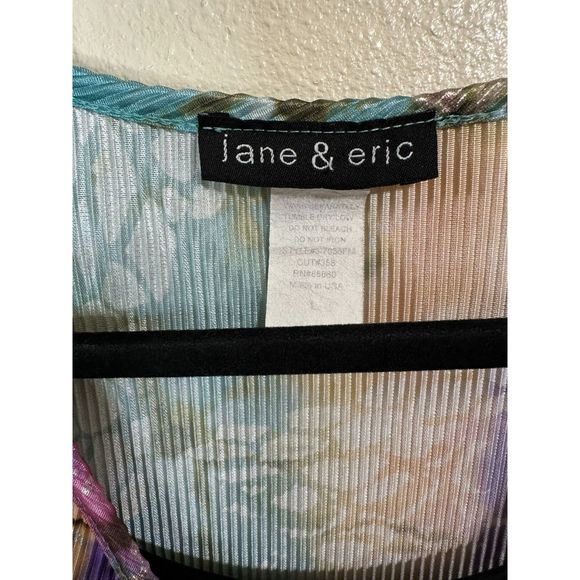 Jane & Eric Women's Pleated Metallic 70's Inspired Top With Black Lining Size L - Picture 3 of 4